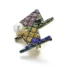 Colourful crystal dog broochBrooches
