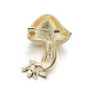 Rode glazuur paddestoel kristallen brocheBroches