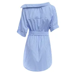 Plus size off shoulder - gestreepte jurkJurken