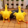 New Funny Spoof Tricky Gadgets Green Dinosaur Beans Toy Chicken Egg Laying Hens Crowded Stress BallSleutelhangers