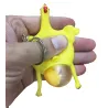 New Funny Spoof Tricky Gadgets Green Dinosaur Beans Toy Chicken Egg Laying Hens Crowded Stress BallSleutelhangers
