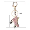 Crystal roller skates shoe keychain keyringSleutelhangers
