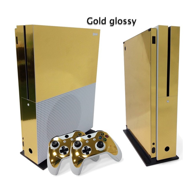 Xbox One S Console & Controller - vinyl decal - skin - sticker - goldControllers
