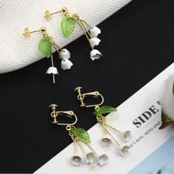 Lilies of the valley stud earrings clipsOorbellen