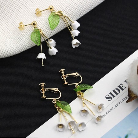 Lilies of the valley stud earrings clips