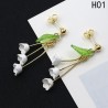 Lilies of the valley stud earrings clips