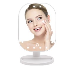 Vouwbare, instelbare LED-make-up touch-spiegelMake-Up