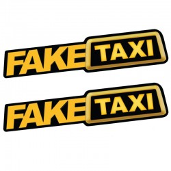 Fake Taxi - reflecterende autosticker 2 stuksStickers