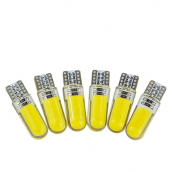 T10 W5W LED COB light silicone car signal lamp 12V 194 501 bulb 10 pcsT10