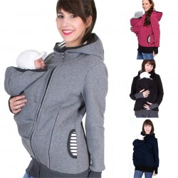 Kangoeroe buidel hoodie jas babydrager met capuchonZwangerschapskleding