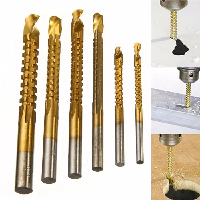HSS 3 - 8mm titanium coated drill bits 6 pcsBits & boren
