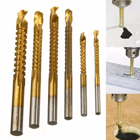 HSS 3 - 8mm titanium coated drill bits 6 pcsBits & boren