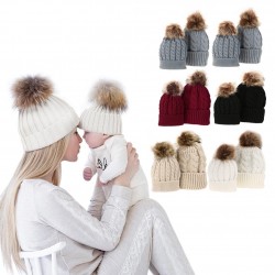 Mom & baby fur tassel hat cotton 2 pcsKinderen