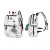 USB charging school backpack canvas 3 pcs setTassen