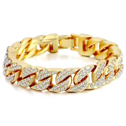 Goud / zilveren armband met zirkonia's - unisexArmbanden