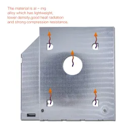 Universal aluminum SATA HDD Caddy 12.7mm box case enclosure optical bayHarde schijven