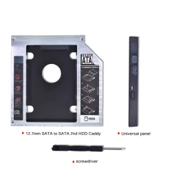 Universal aluminum SATA HDD Caddy 12.7mm box case enclosure optical bayHarde schijven