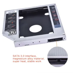 Universal aluminum SATA HDD Caddy 12.7mm box case enclosure optical bayHarde schijven