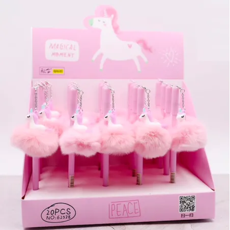 Unicorn plush pendant ball pen gel pencilPens & Pencils