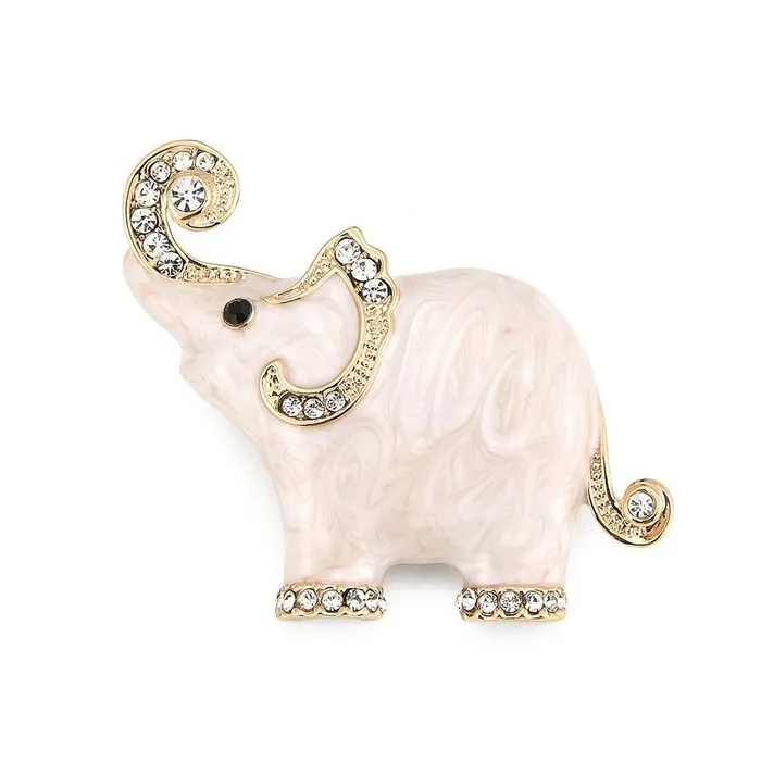 Enamel & crystals elephant - broochBrooches
