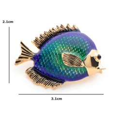 Blue fish women's broochBrooches