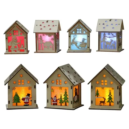 Houten kersthuis met LED - Doe Het ZelfKerstmis