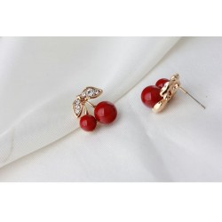 Red cherry earrings