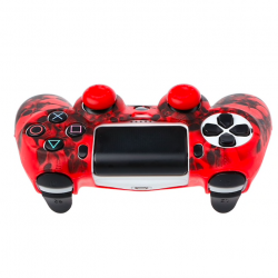 PS4 Pro Slim Controller skull silicone gamepad cover case & 2 joystick capsController