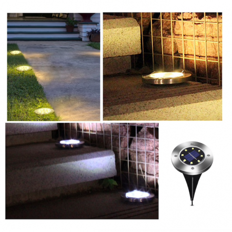 8 LED Buried floor - garden solar light with sensor waterproofSolar lighting