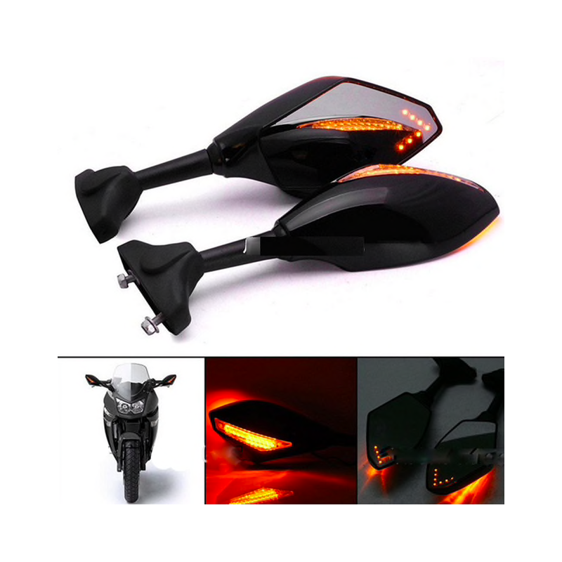 LED motorcycle turn signal light rearview mirrors for Yamaha Yzf Fzr 600 1000 R1 R6 FZ1 FZ6Mirrors