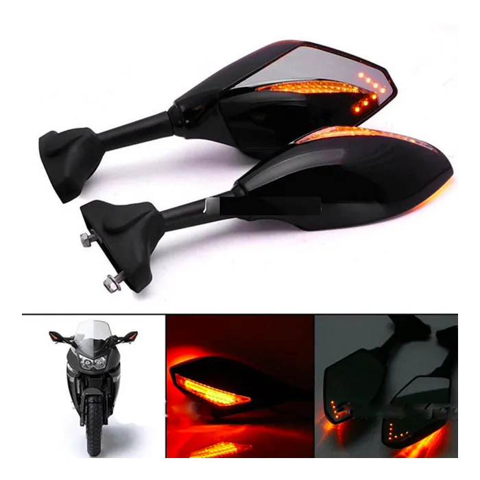 LED motorfiets richtingaanwijzer spiegels voor Yamaha Yzf Fzr 600 1000 R1 R6 FZ1 FZ6Spiegels