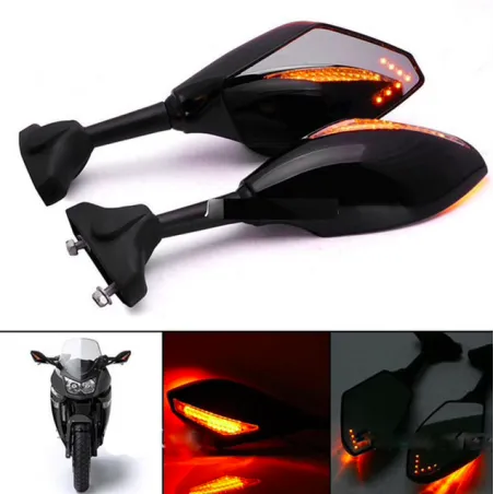 LED motorfiets richtingaanwijzer spiegels voor Yamaha Yzf Fzr 600 1000 R1 R6 FZ1 FZ6Spiegels