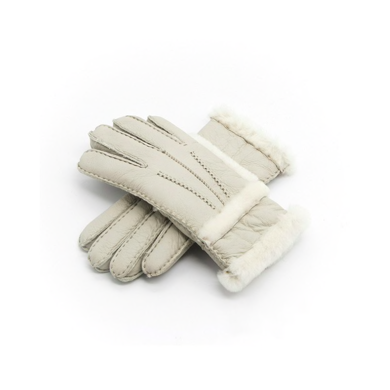 Genuine leather & cashmere & fur warm glovesHandschoenen