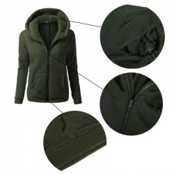 Zacht fleece jack met capuchon en ritssluitingHoodies & Truien