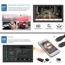 Android 9 - DIN-2 autoradio - 7'' touchscreen - GPS - Bluetooth - FM - WIFI -MP3 - MirrorlinkRadio
