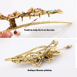 Vintage - rhinestones flowers & butterfly hair clipHair clips