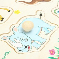 Cartoon animals - children's wooden puzzle toysWooden