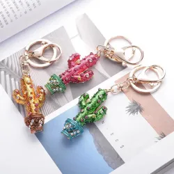Crystal cactus keychain keyringSleutelhangers