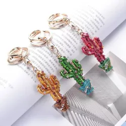 Crystal cactus keychain keyringSleutelhangers