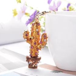 Crystal cactus keychain keyringSleutelhangers