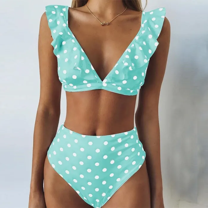 High Waisted swimsuit bikini setBadkleding