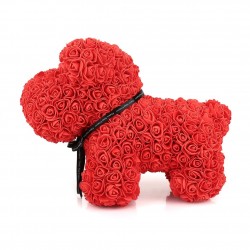 Hond gemaakt van infinity rozen 40 cmValentijnsdag
