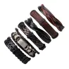 Multilayer lederen punkarmband - unisexArmbanden