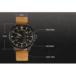 NAVIFORCE - leather band - quartz watchHorloges