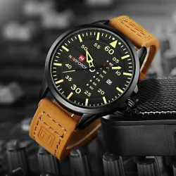 NAVIFORCE - leather band - quartz watchHorloges