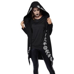 Gothic & Punk stijl - lange sweatshirt - losse hoodie - katoenPlus