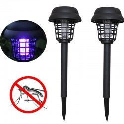 Zonne-energie LED muggendoder gazon lamp tuinverlichting 2 stuks.Insectenbestrijding