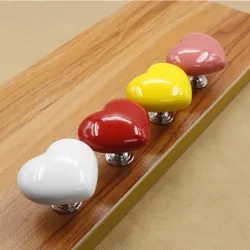 Ceramic heart - furniture handle - knobMeubels