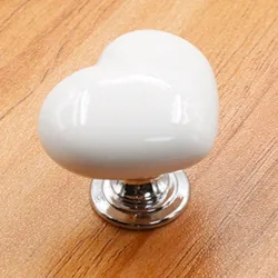 Ceramic heart - furniture handle - knobMeubels