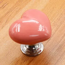 Ceramic heart - furniture handle - knobMeubels